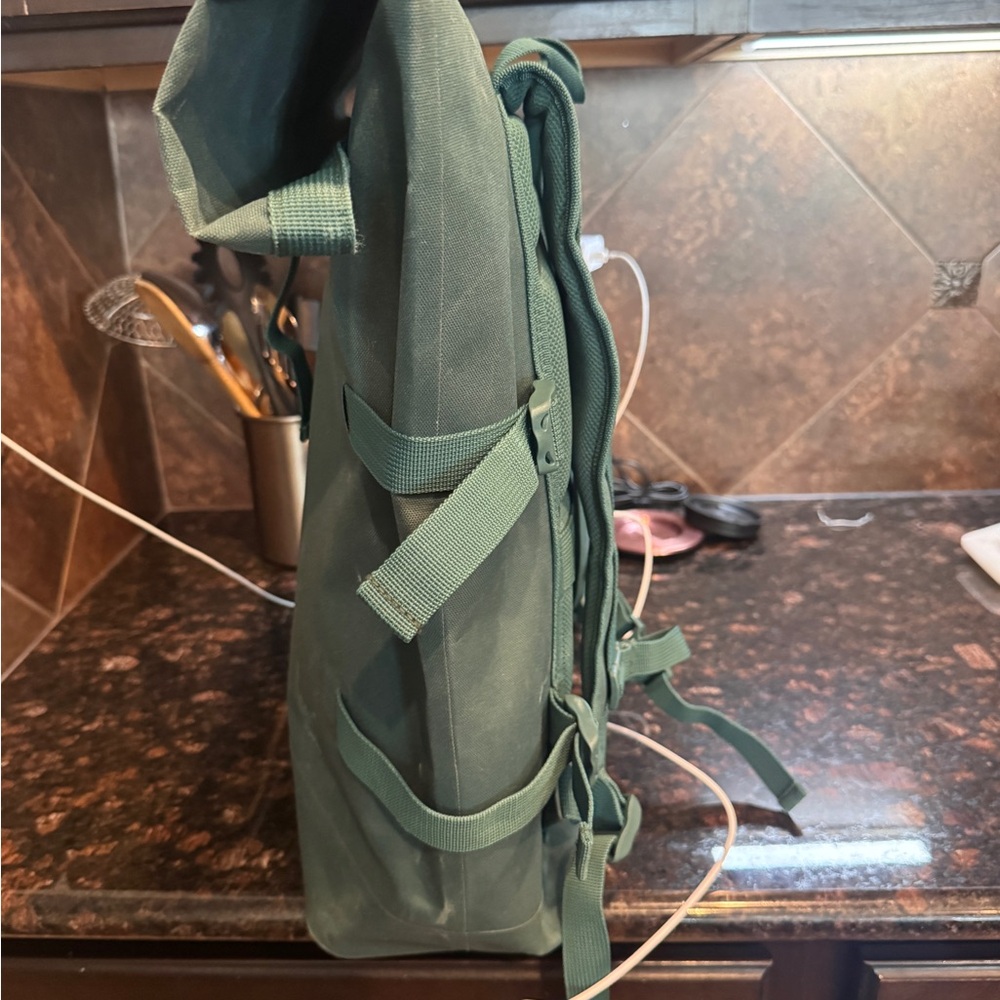 Green Roll-Top Backpack - Picture 7 of 10